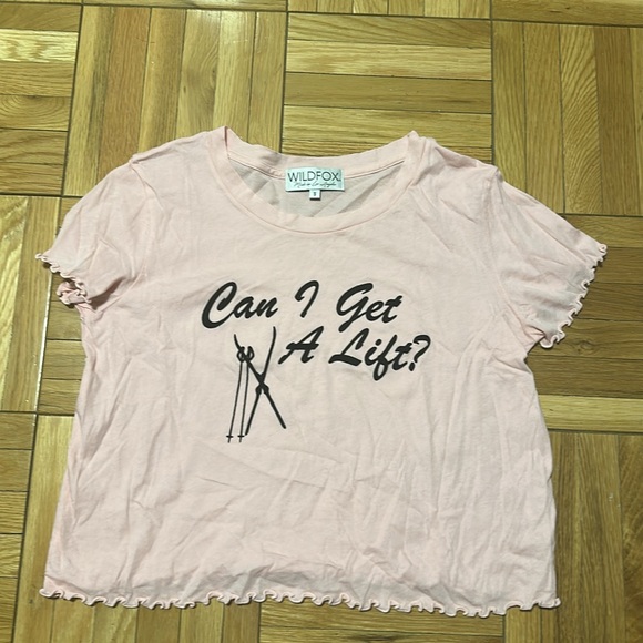 Wildfox Get a Lift Sydney Tee in Carnation, Size Small - Picture 4 of 7